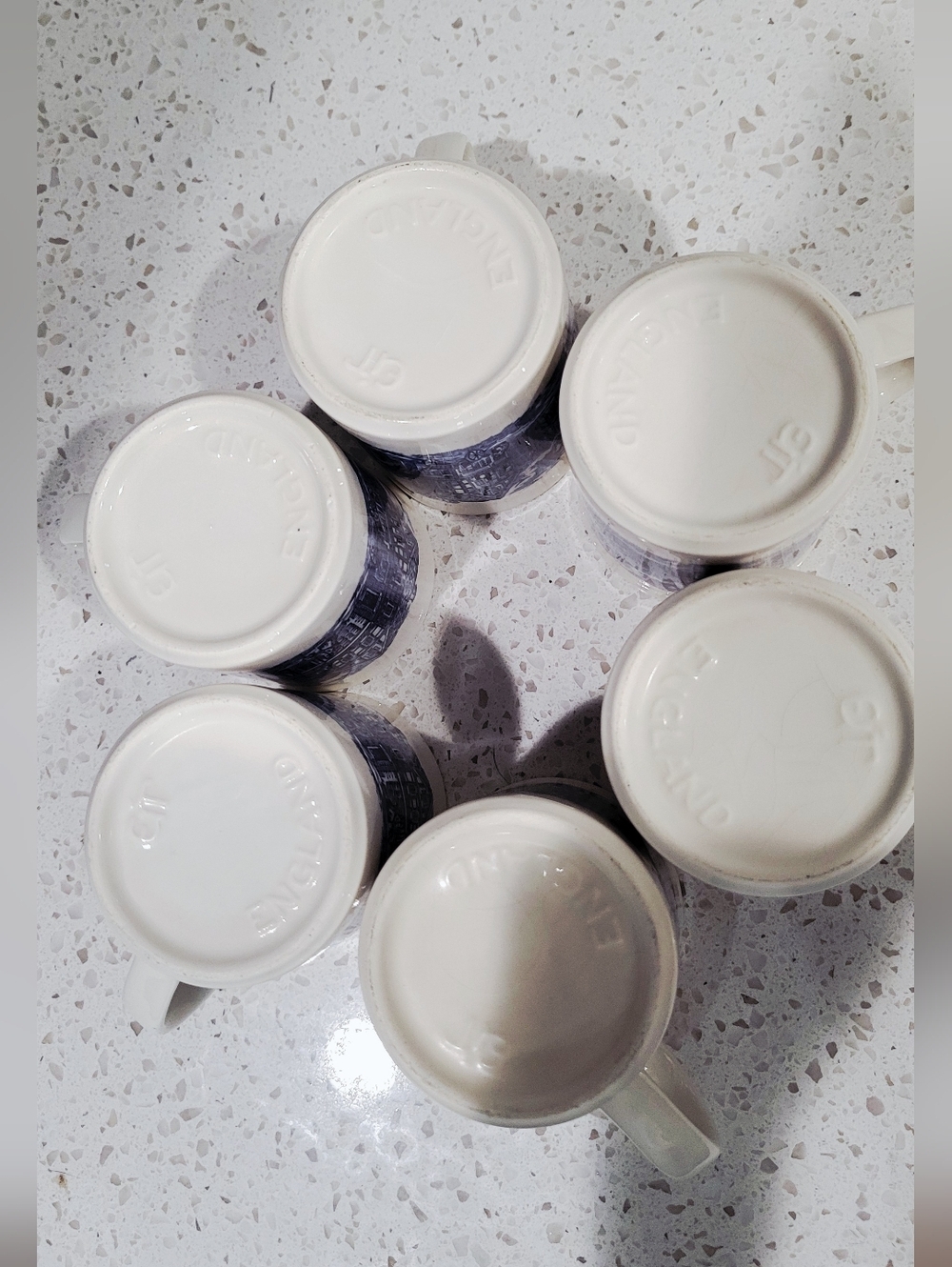 VTG EIT England Blue & White Transferware Dickens Mugs | Ironstone $19 Each - Picture 6 of 7
